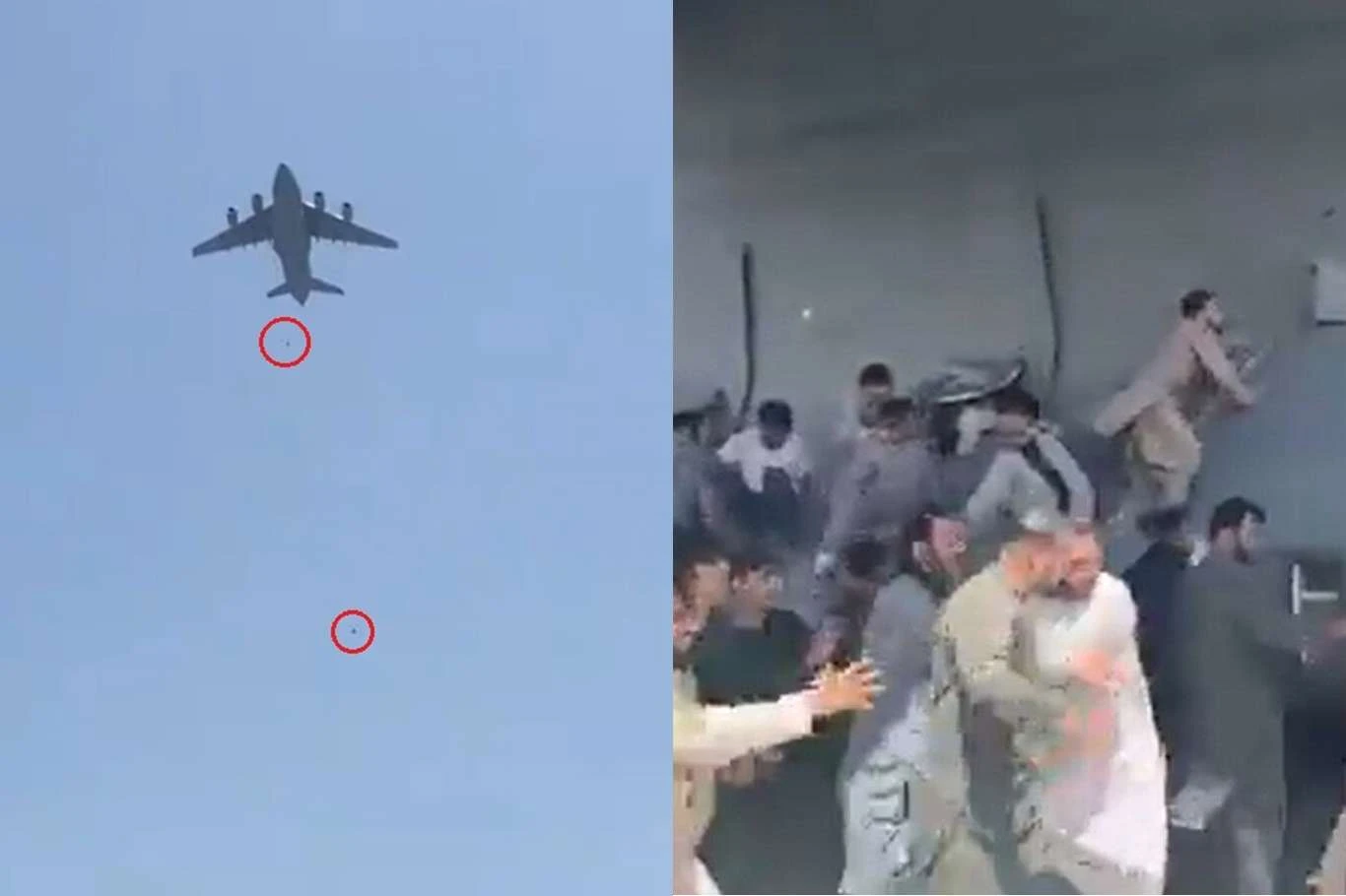 Uçağa tutunarak kaçmaya çalışan Afgan'ın cansız bedeni görüntülendi